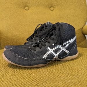 Asics Matflex Little Kid Wrestling Shoes, Size 1 1/2, Black and White
